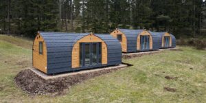 Lodges on base built with Ground Screws